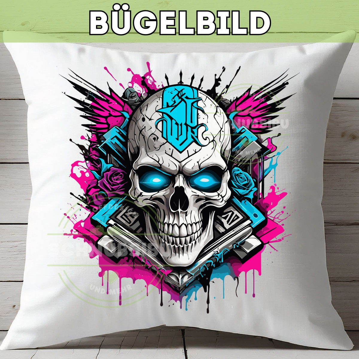 Bügelbild Colorful Skull